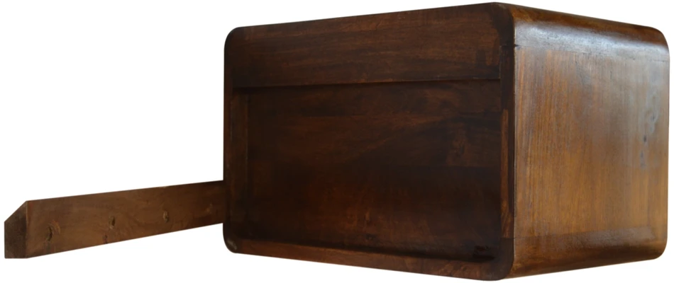 Artisan Furniture Lenktas, riešutmedžio atspalvio naktinis staliukas