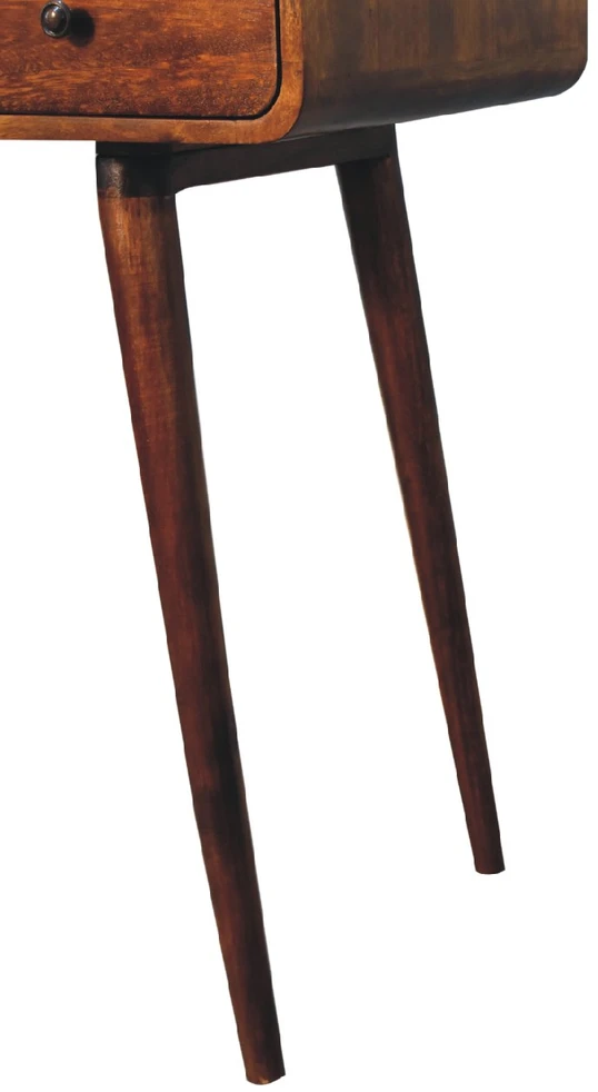 Artisan Furniture Lenktas, riešutmedžio atspalvio rašomasis stalas