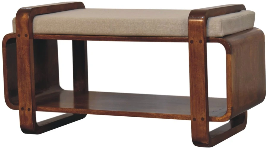 Artisan Furniture Loop mango medienos suoliukas, kaštono atspalvio