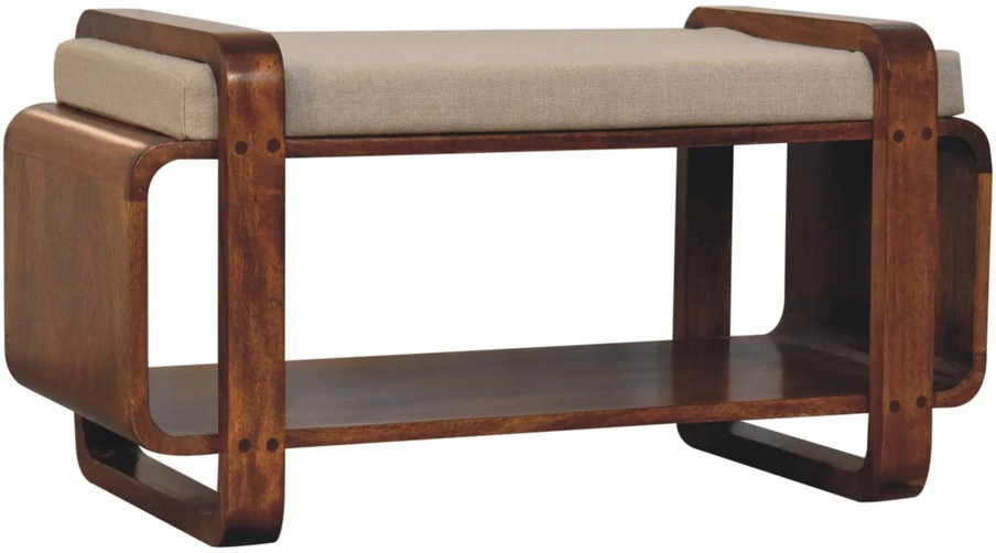 Artisan Furniture Loop mango medienos suoliukas, kaštono atspalvio