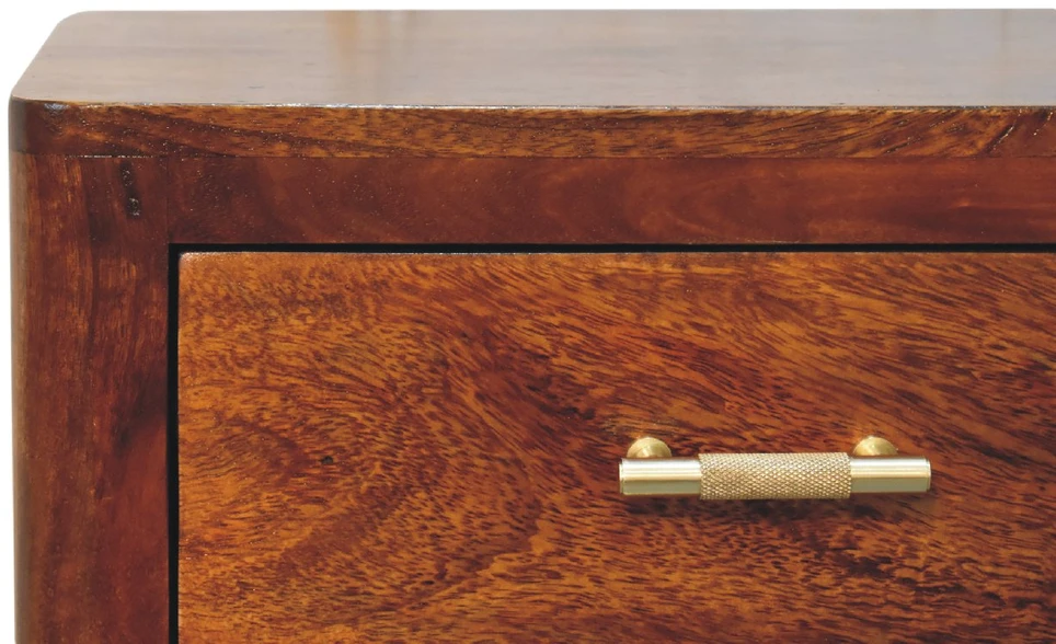 Artisan Furniture Luca mango medienos naktinis staliukas su 3 stalčiais