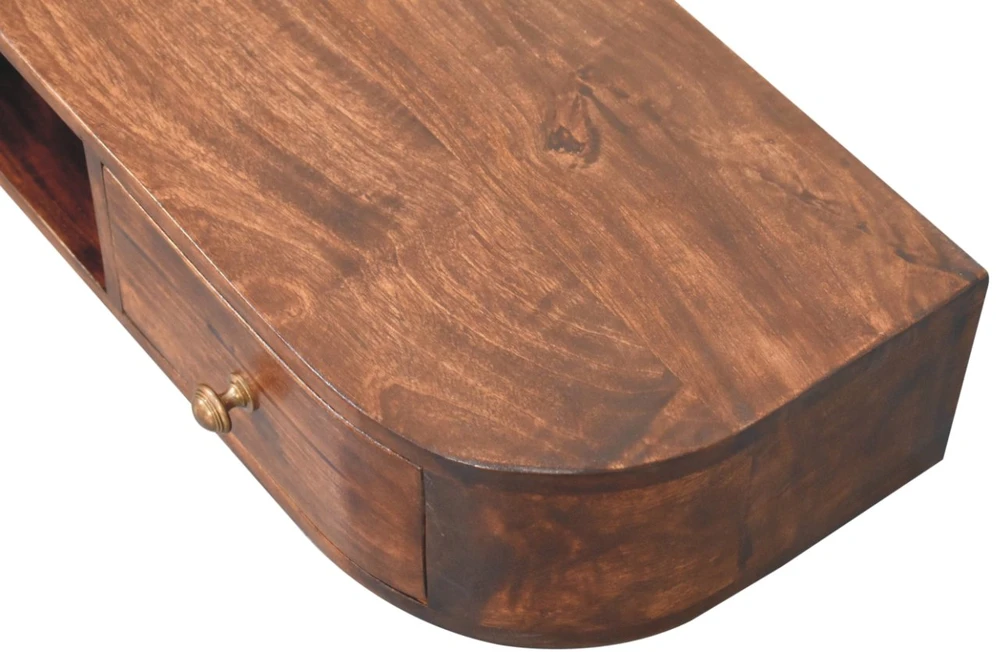 Artisan Furniture Lunar sieninis mango medienos konsolinis staliukas su 2 stalčiais, kaštono atspalvio