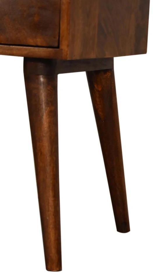 Artisan Furniture Mango medienos naktinis staliukas su 2 stalčiais, kaštono atspalvio