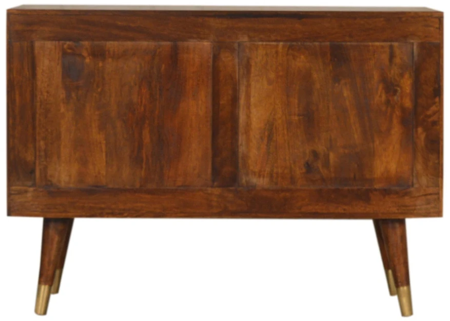 Artisan Furniture Manila Gold mango medienos komoda su žalvario spalvos detalėmis