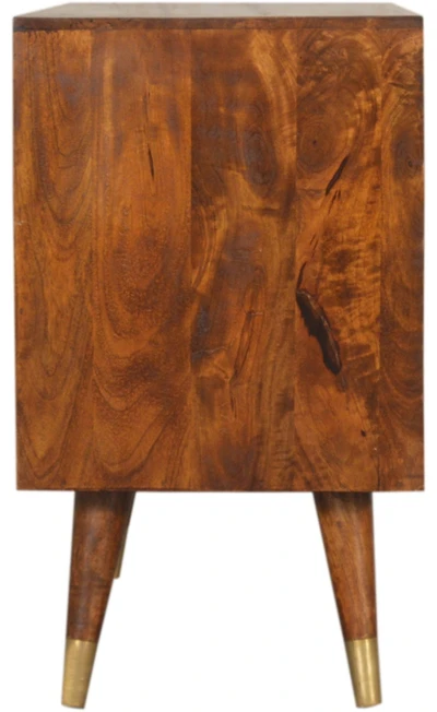 Artisan Furniture Manila Gold mango medienos komoda su žalvario spalvos detalėmis