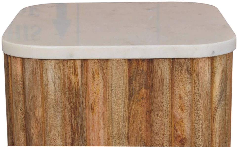 Artisan Furniture Marble šoninis staliukas su marmuro detale, ąžuolo atspalvio