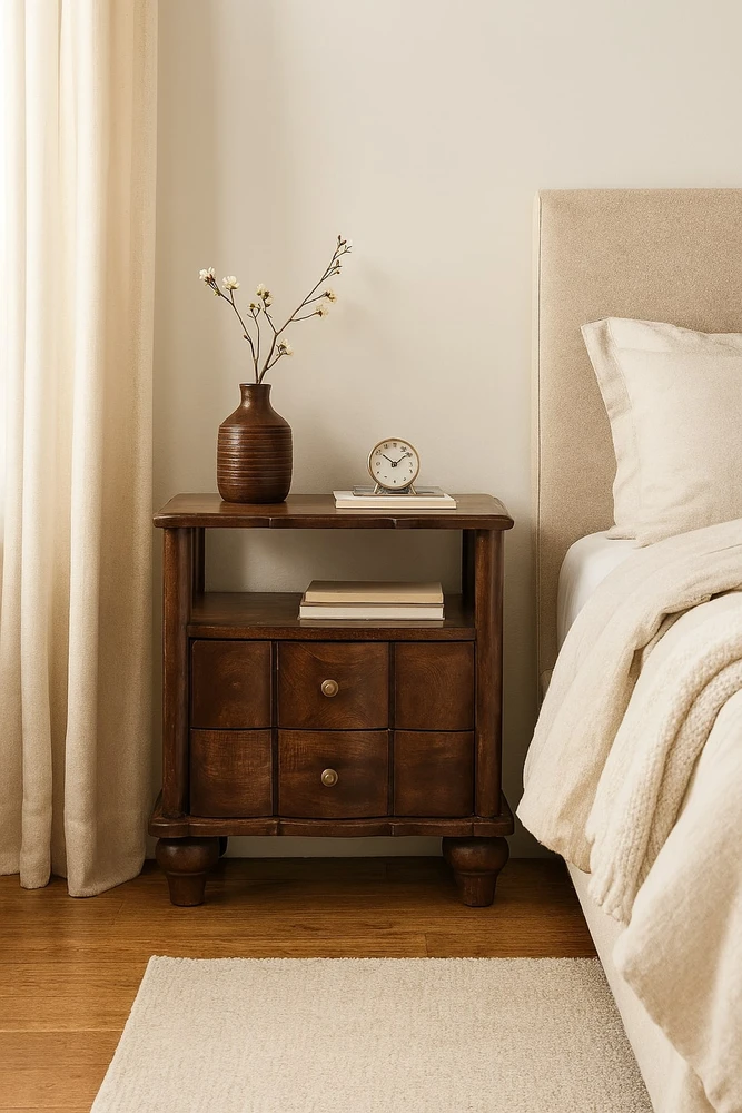 Artisan Furniture Naktinis staliukas su 2 stalčiais, 55 cm