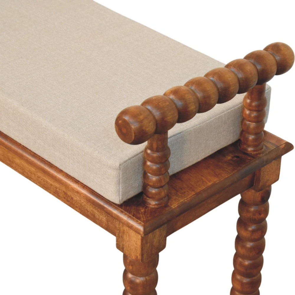 Artisan Furniture Oak Mud mango medienos suoliukas, gintarinio ąžuolo atspalvio