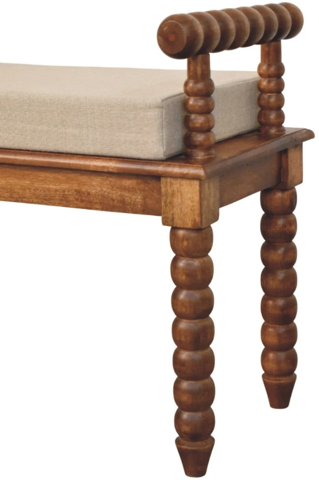 Artisan Furniture Oak Mud mango medienos suoliukas, gintarinio ąžuolo atspalvio