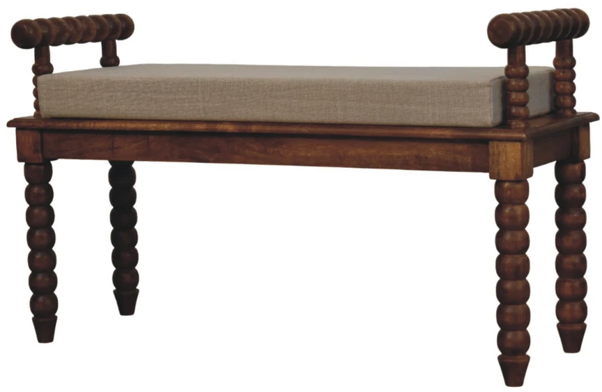 Artisan Furniture Oak Mud mango medienos suoliukas, gintarinio ąžuolo atspalvio