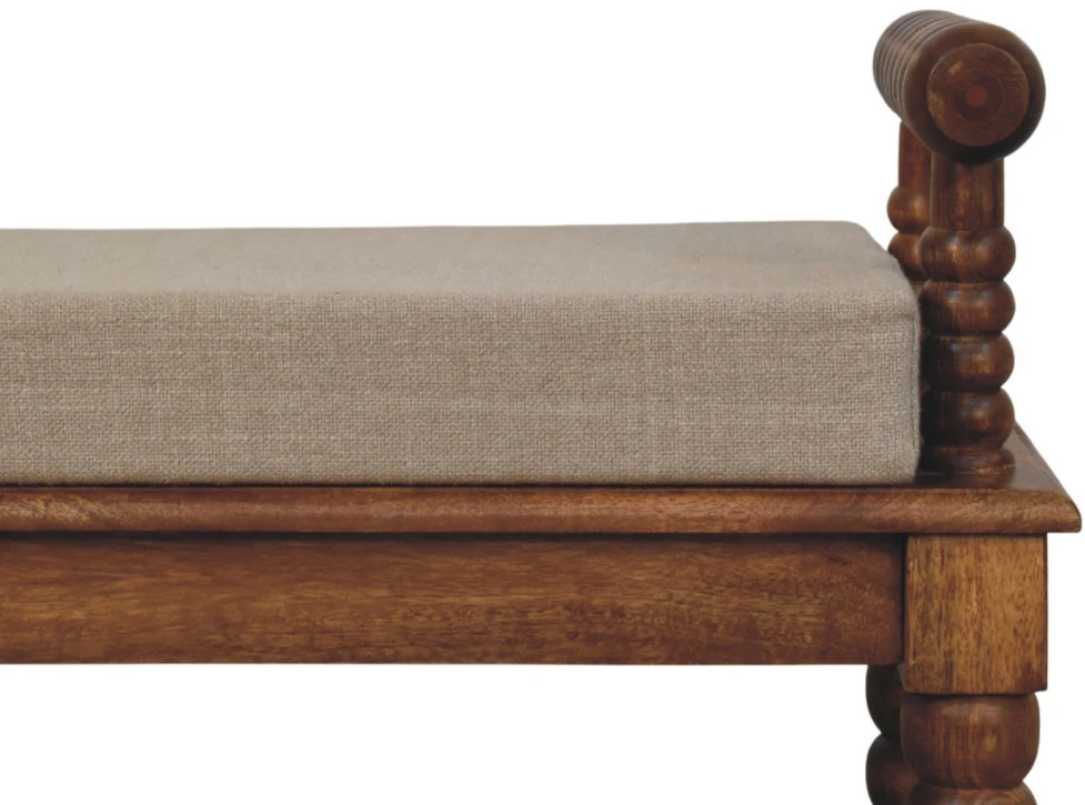 Artisan Furniture Oak Mud mango medienos suoliukas, gintarinio ąžuolo atspalvio