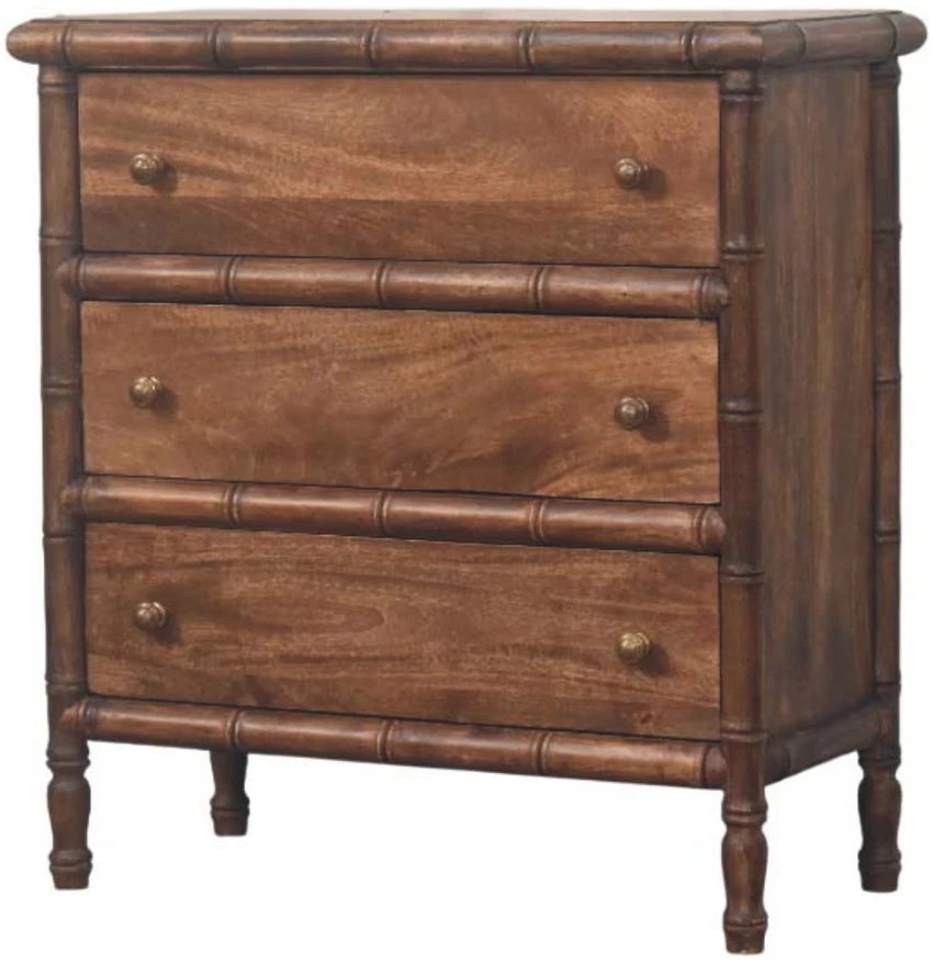 Artisan Furniture Raižyta Bambukinė komoda su 3 stalčiais