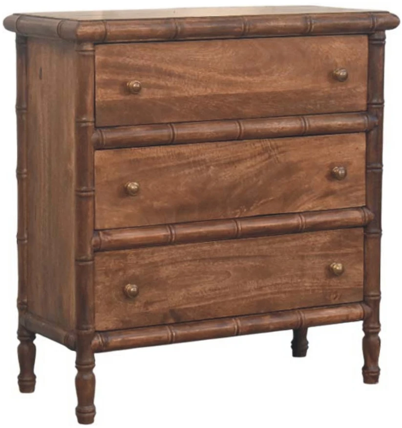 Artisan Furniture Raižyta Bambukinė komoda su 3 stalčiais