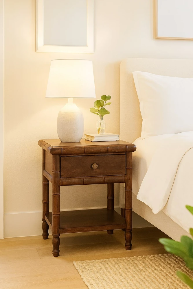 Artisan Furniture Raižyta Bambukinė naktinis staliukas