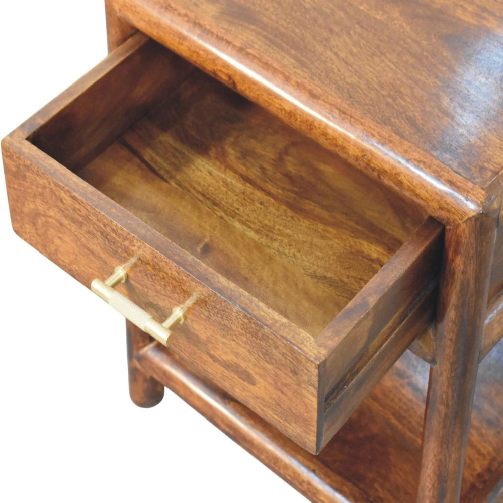 Artisan Furniture Regency mango medienos naktinis staliukas, kaštono atspalvio