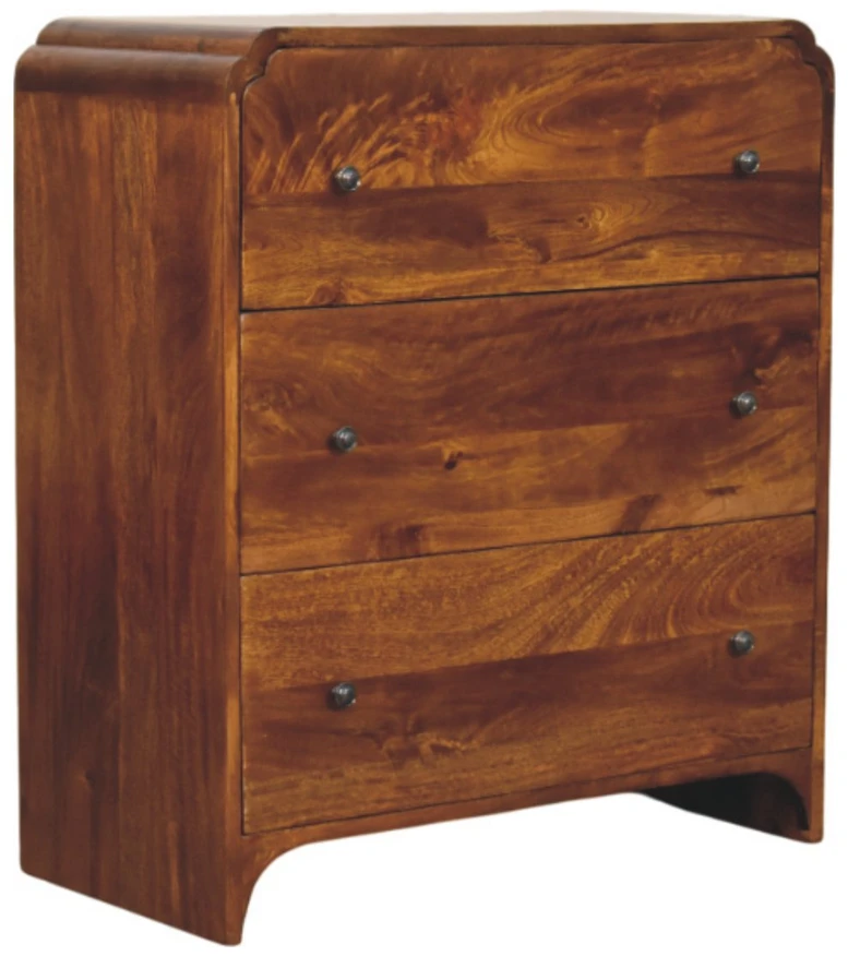 Artisan Furniture Riešutmedžio atspalvio komoda su 3 stalčiais, 70 cm
