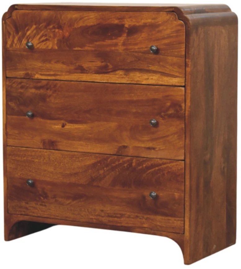 Artisan Furniture Riešutmedžio atspalvio komoda su 3 stalčiais, 70 cm