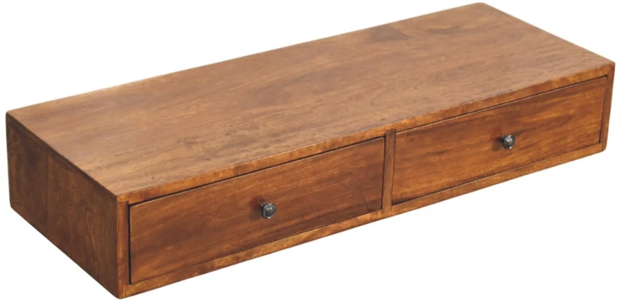 Artisan Furniture Riešutmedžio atspalvio konsolinis staliukas su 2 stalčiais
