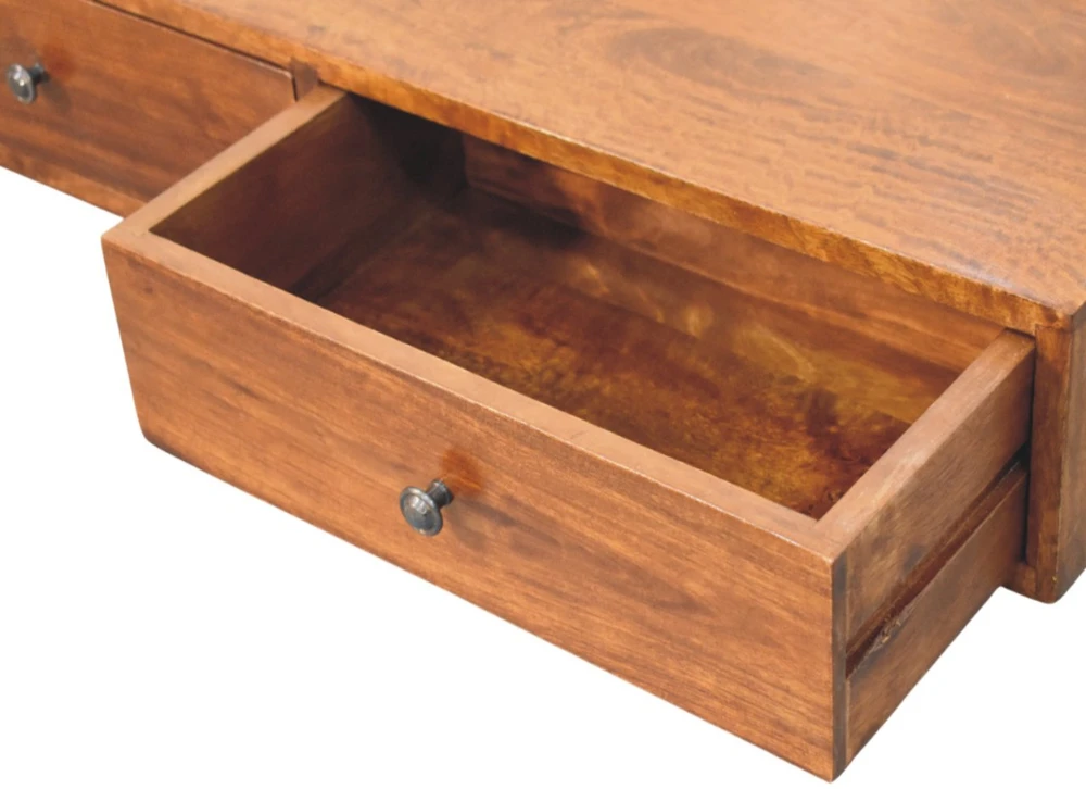 Artisan Furniture Riešutmedžio atspalvio konsolinis staliukas su 2 stalčiais