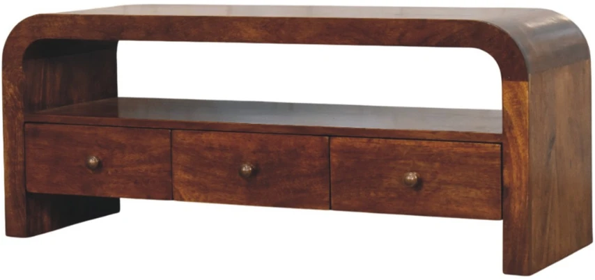 Artisan Furniture Riešutmedžio konsolinis staliukas su 3 stalčiais