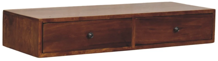 Artisan Furniture Riešutmedžio atspalvio konsolinis staliukas su 2 stalčiais
