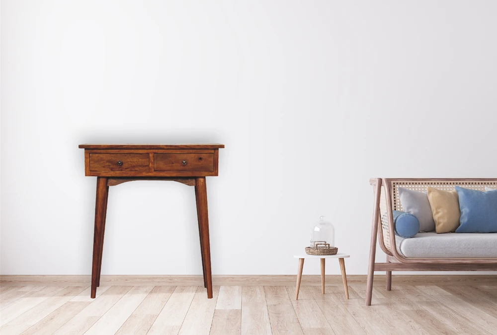 Artisan Furniture Riešutmedžio atspalvio mini konsolinis staliukas, 70 cm