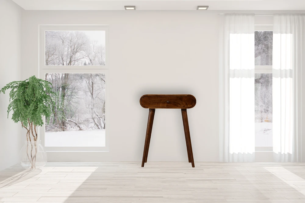 Artisan Furniture Riešutmedžio atspalvio mini konsolinis staliukas, 60 cm