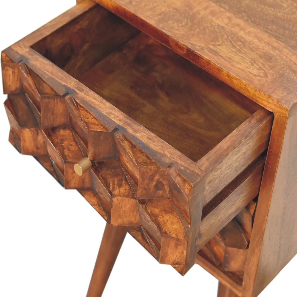 Artisan Furniture Riešutmedžio Mini naktinis staliukas su 2 stalčiais