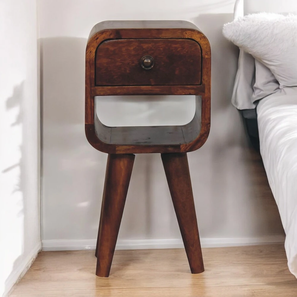 Artisan Furniture Riešutmedžio atspalvio mini naktinis staliukas, 20 cm