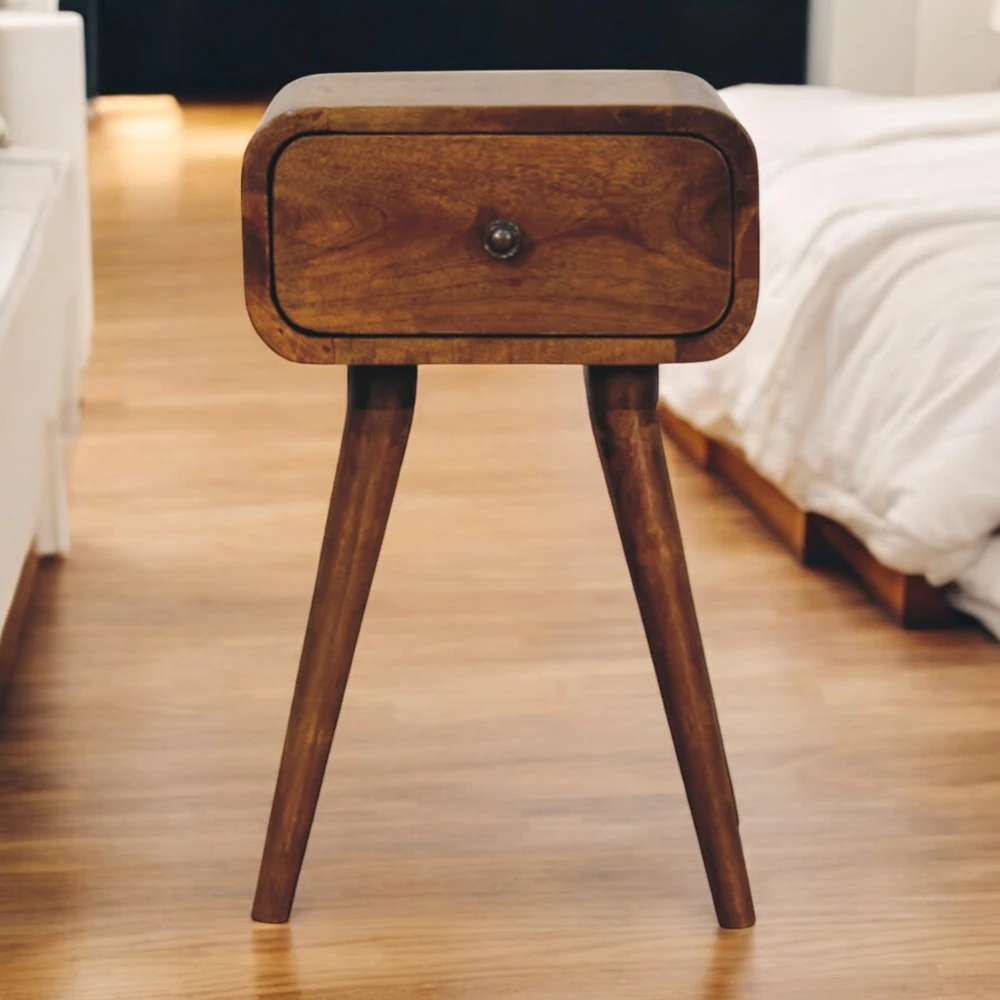 Artisan Furniture Riešutmedžio Mini naktinis staliukas su 1 stalčiumi