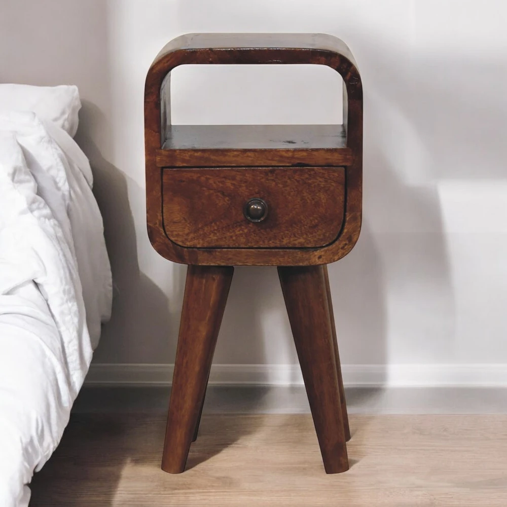 Artisan Furniture Riešutmedžio atspalvio mini naktinis staliukas, 20 cm