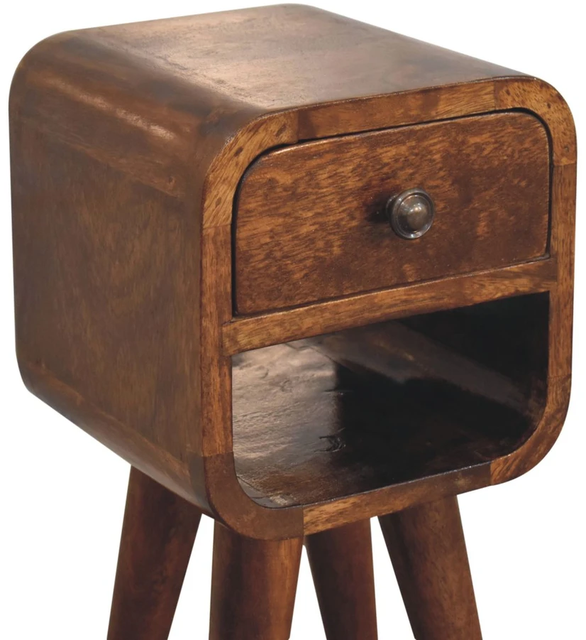 Artisan Furniture Riešutmedžio atspalvio mini naktinis staliukas, 20 cm