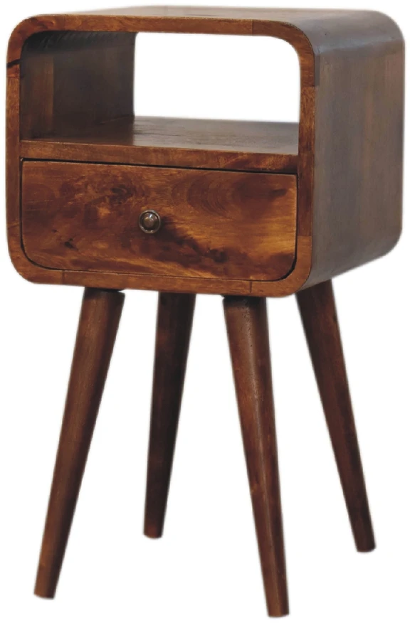 Artisan Furniture Riešutmedžio atspalvio mini naktinis staliukas, 30 cm