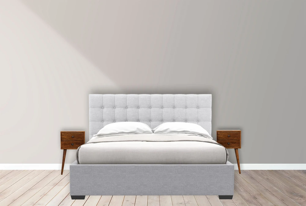 Artisan Furniture Riešutmedžio atspalvio mini naktinis staliukas su 2 stalčiais, 30 cm
