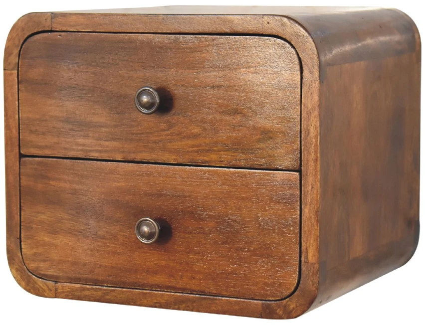 Artisan Furniture Riešutmedžio atspalvio mini naktinis staliukas, 30 cm