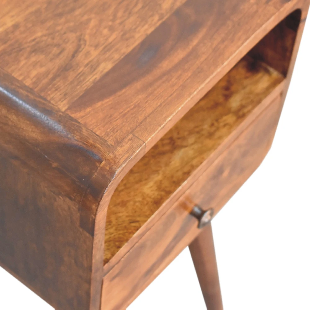 Artisan Furniture Riešutmedžio atspalvio mini naktinis staliukas, 30 cm