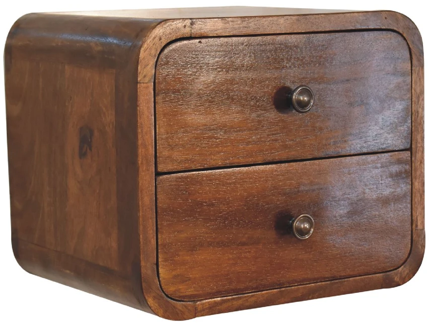 Artisan Furniture Riešutmedžio atspalvio mini naktinis staliukas, 30 cm