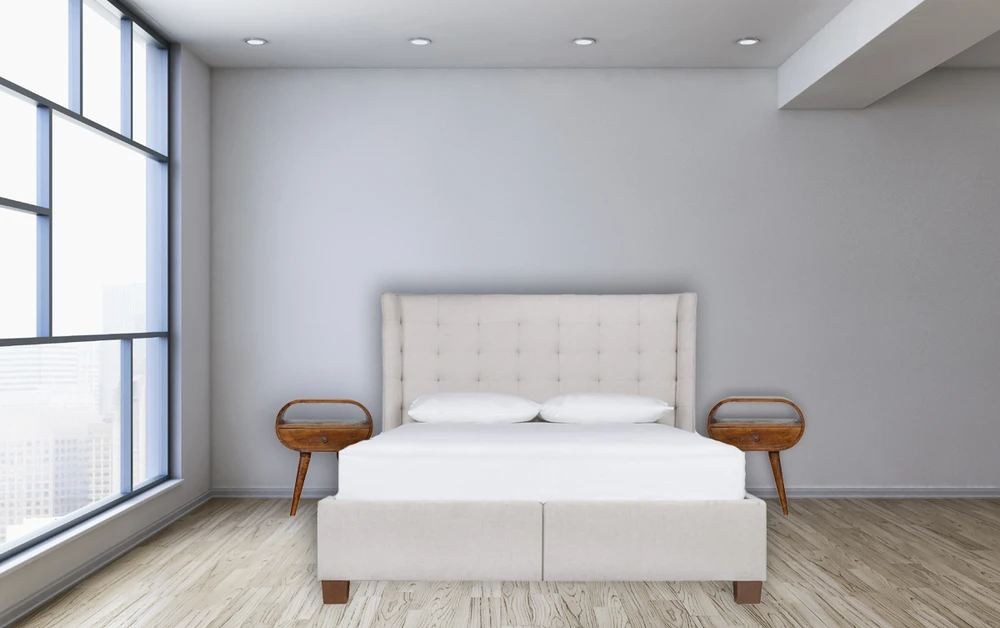 Artisan Furniture Riešutmedžio atspalvio naktinis staliukas su 1 stalčiumi, 45 cm