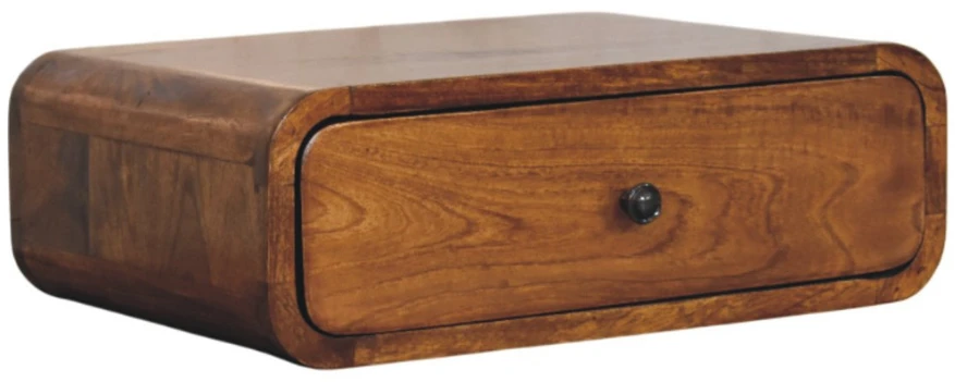Artisan Furniture Riešutmedžio atspalvio naktinis staliukas su 1 stalčiumi, 45 cm