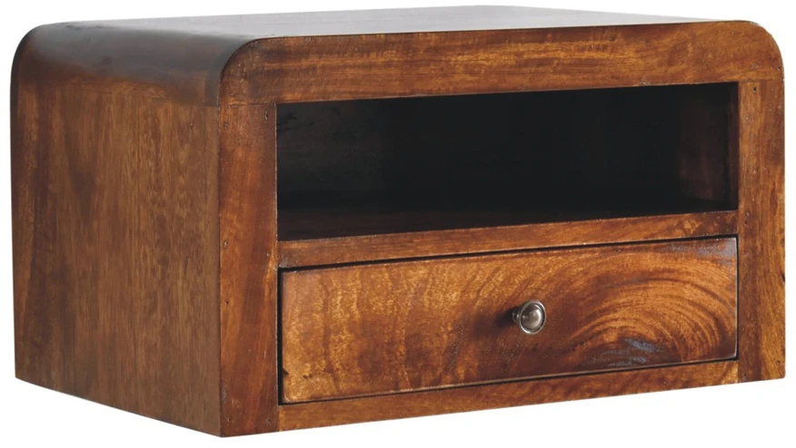 Artisan Furniture Riešutmedžio atspalvio naktinis staliukas su 1 stalčiumi, 45 cm