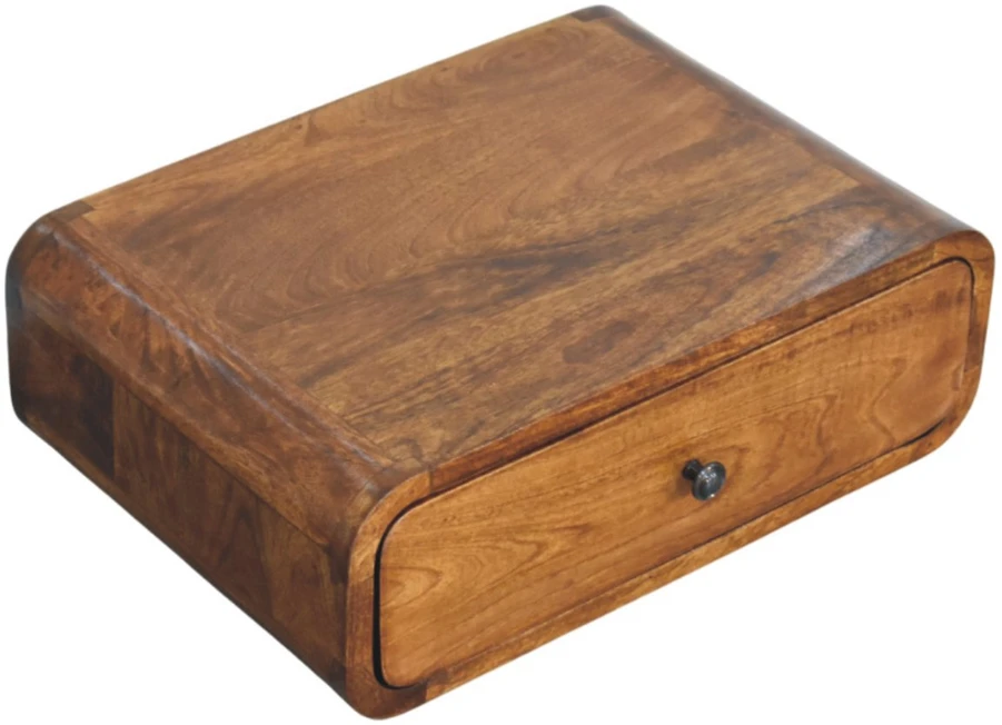 Artisan Furniture Riešutmedžio atspalvio naktinis staliukas su 1 stalčiumi, 45 cm