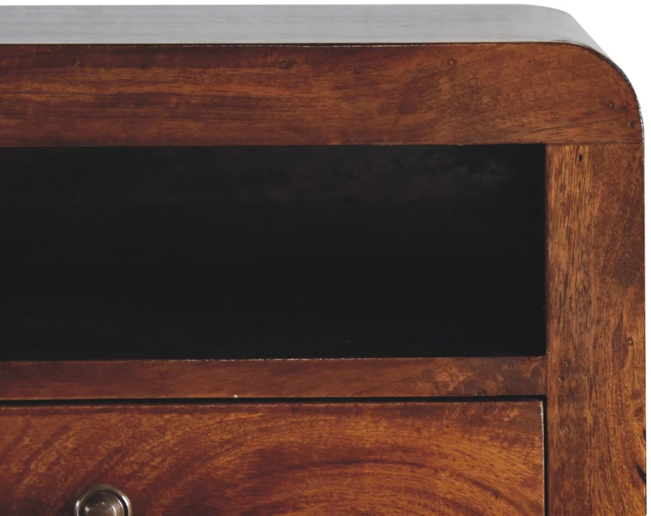 Artisan Furniture Riešutmedžio atspalvio naktinis staliukas su 1 stalčiumi, 45 cm