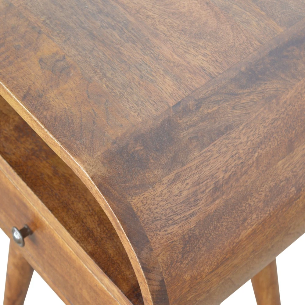 Artisan Furniture Riešutmedžio atspalvio naktinis staliukas su 1 stalčiumi, 45 cm