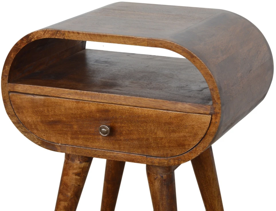 Artisan Furniture Riešutmedžio atspalvio naktinis staliukas su 1 stalčiumi, 45 cm