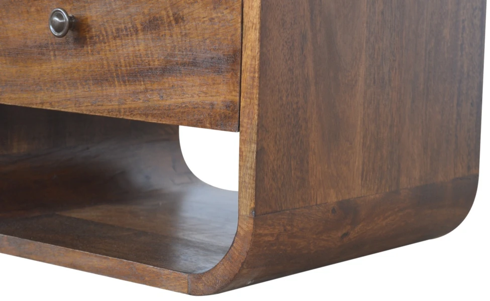 Artisan Furniture Riešutmedžio atspalvio naktinis staliukas su 2 stalčiais, 40 cm