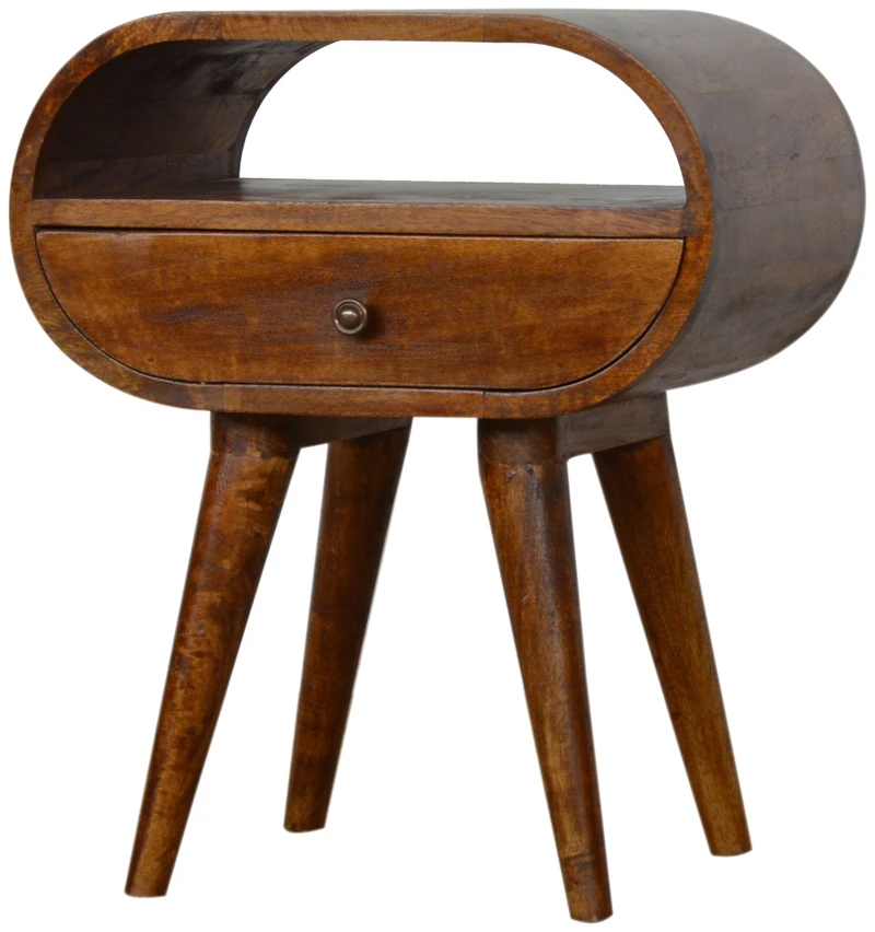 Artisan Furniture Riešutmedžio atspalvio naktinis staliukas su 1 stalčiumi, 45 cm