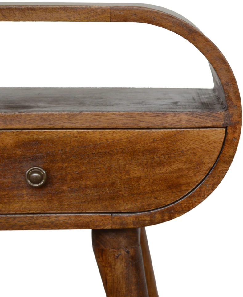 Artisan Furniture Riešutmedžio atspalvio naktinis staliukas su 1 stalčiumi, 45 cm