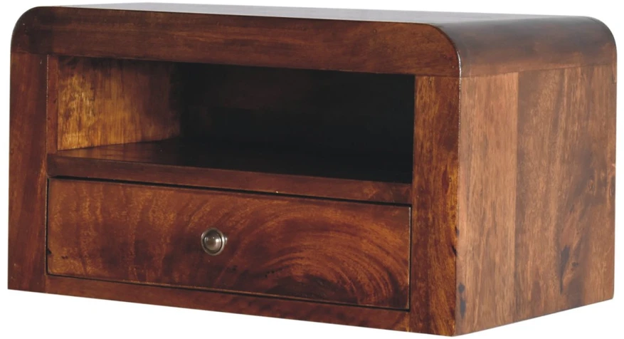 Artisan Furniture Riešutmedžio atspalvio naktinis staliukas su 1 stalčiumi, 45 cm