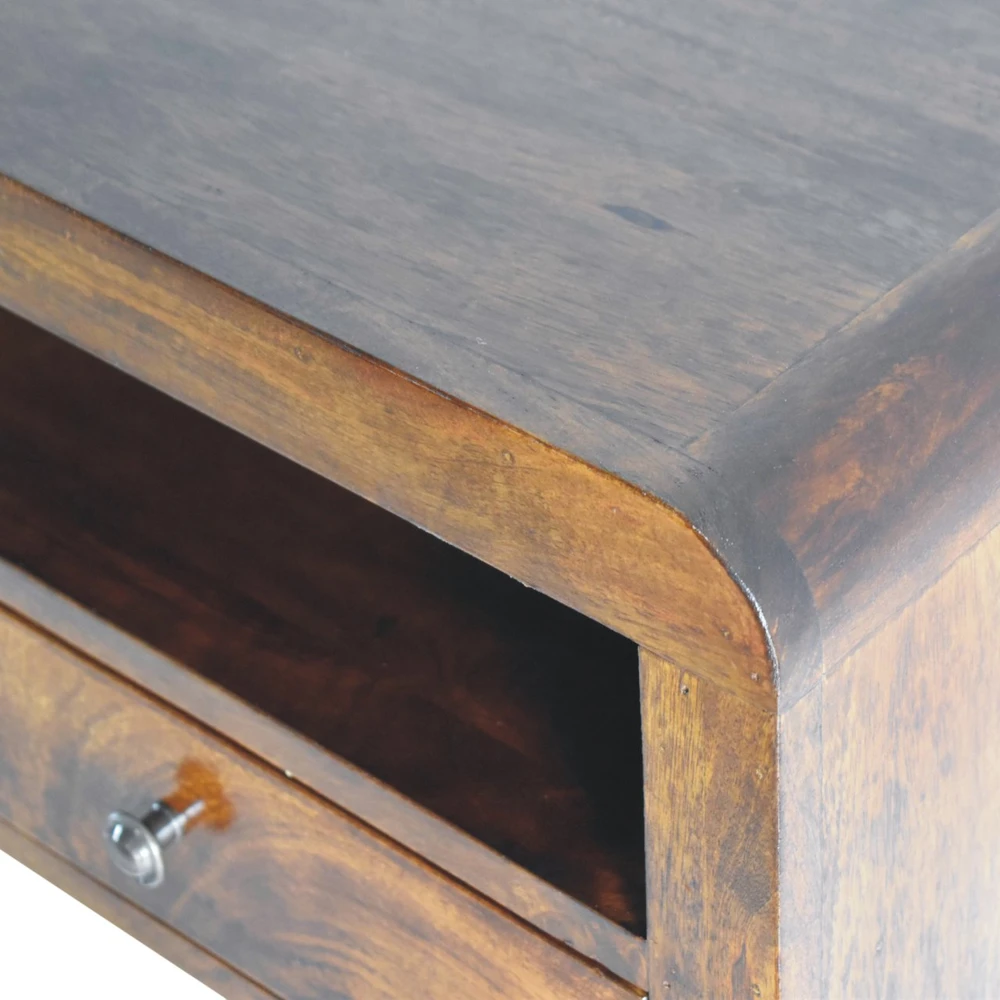 Artisan Furniture Riešutmedžio atspalvio naktinis staliukas su 1 stalčiumi, 45 cm