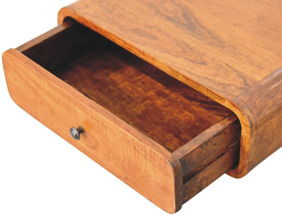 Artisan Furniture Riešutmedžio atspalvio naktinis staliukas su 1 stalčiumi, 45 cm